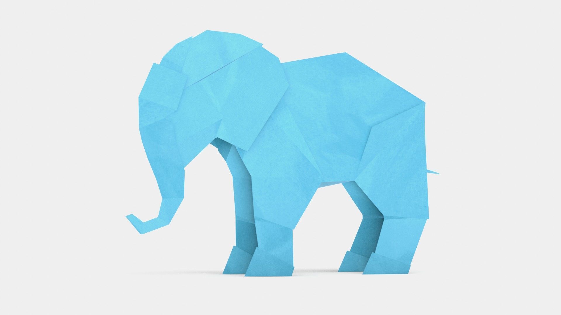 Origami Elephant Low-poly 3D model_3