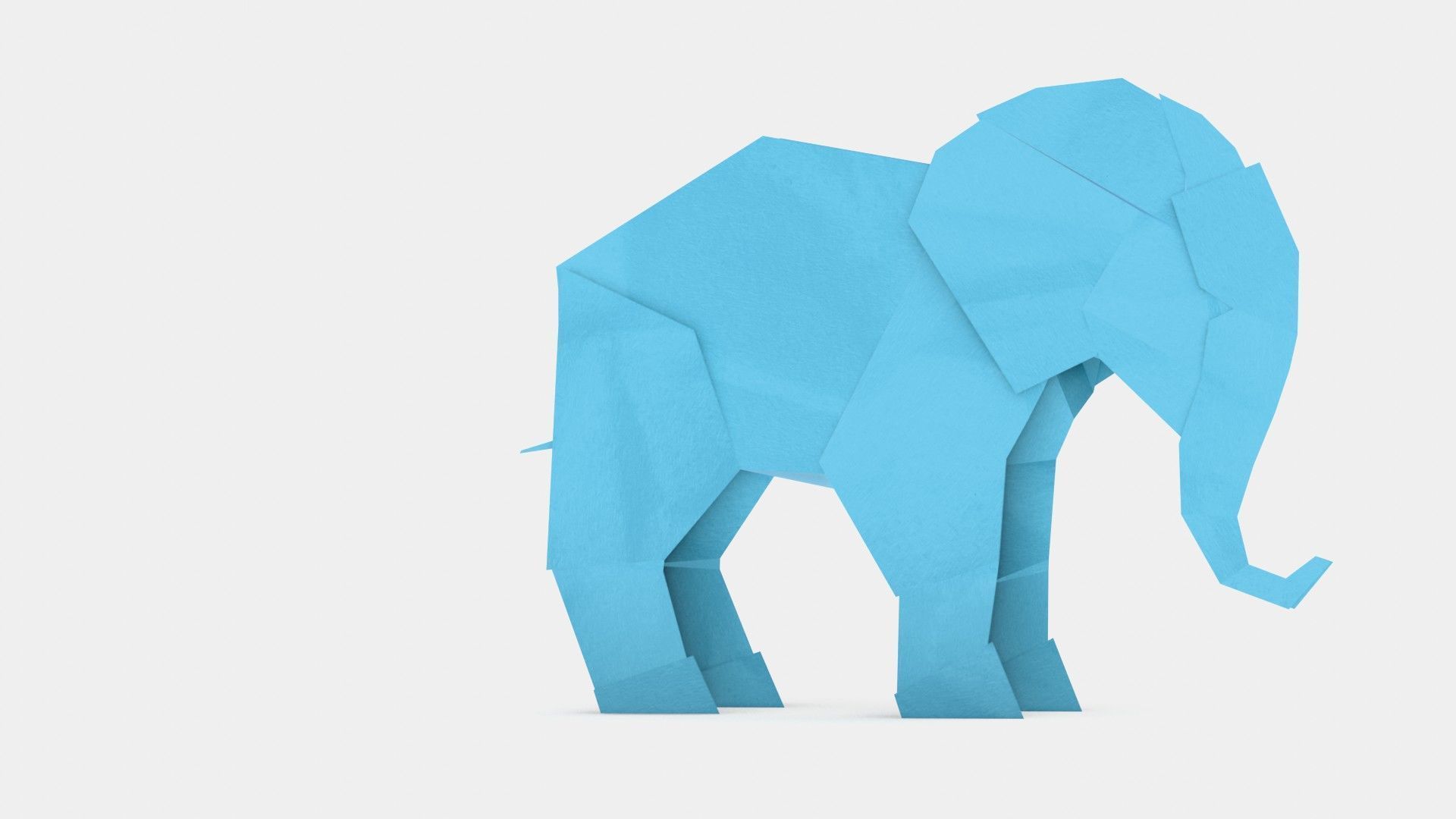 Origami Elephant Low-poly 3D model_8