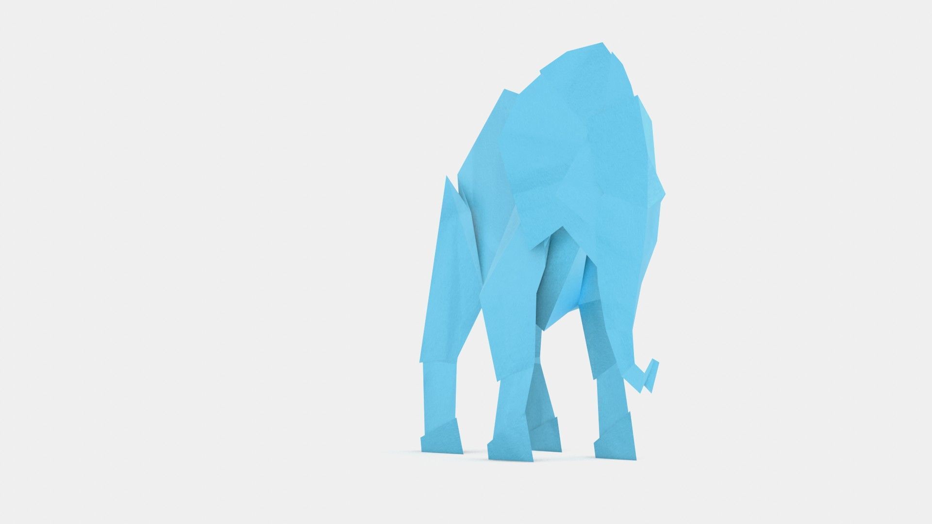 Origami Elephant Low-poly 3D model_9
