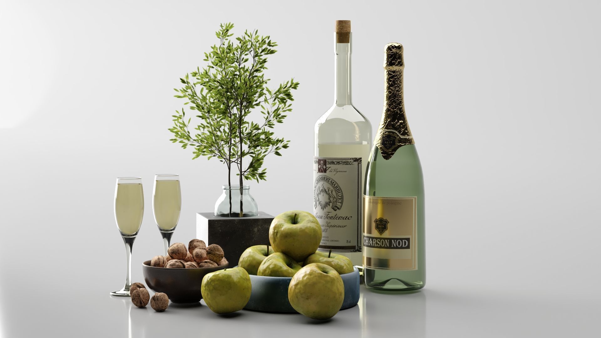 Apple Fruit Set 3D model_5