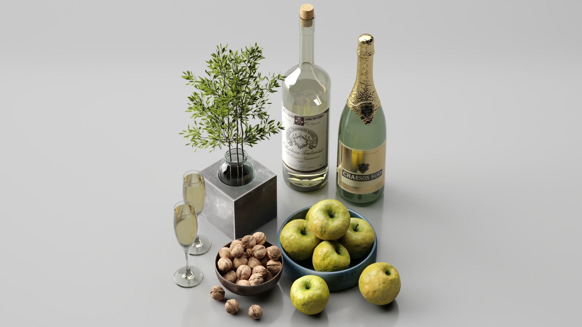 Apple Fruit Set 3D model_2