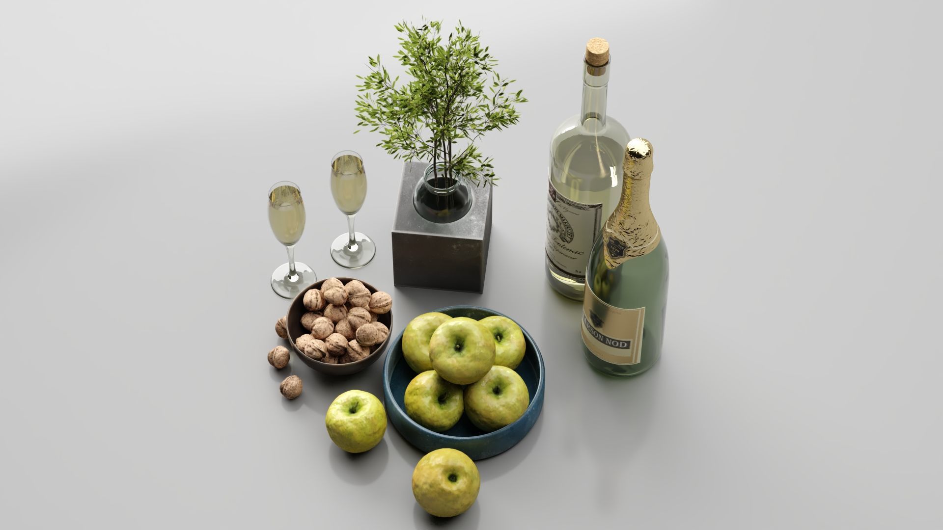 Apple Fruit Set 3D model_7