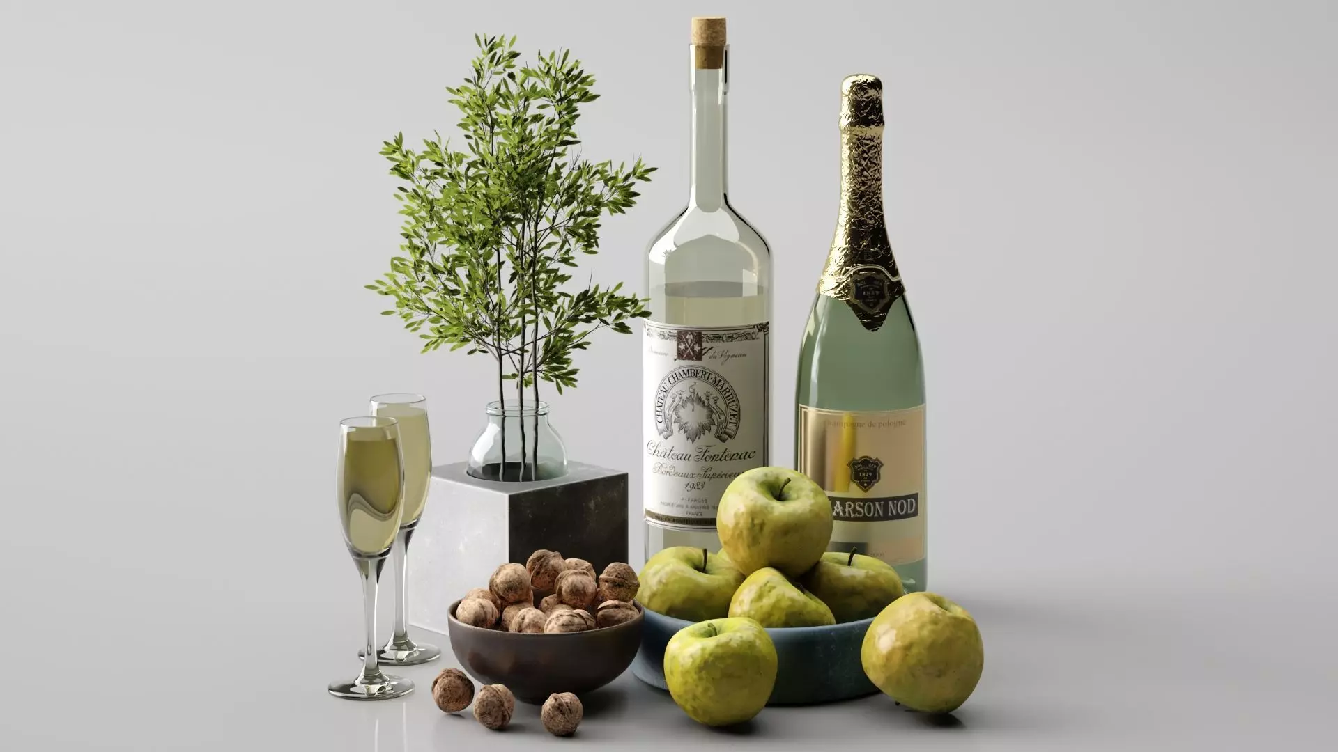 Apple Fruit Set 3D model_0