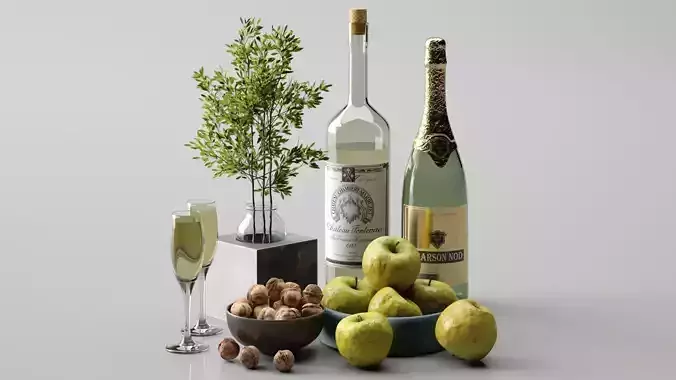 Apple Fruit Set 3D model