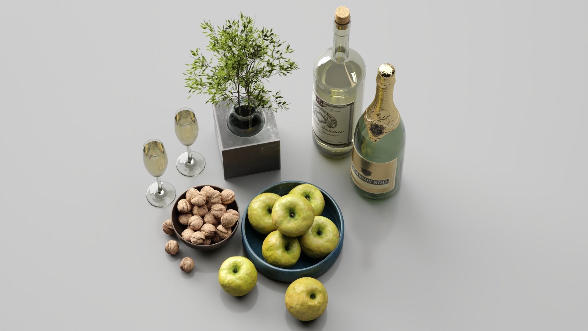 Apple Fruit Set 3D model_4