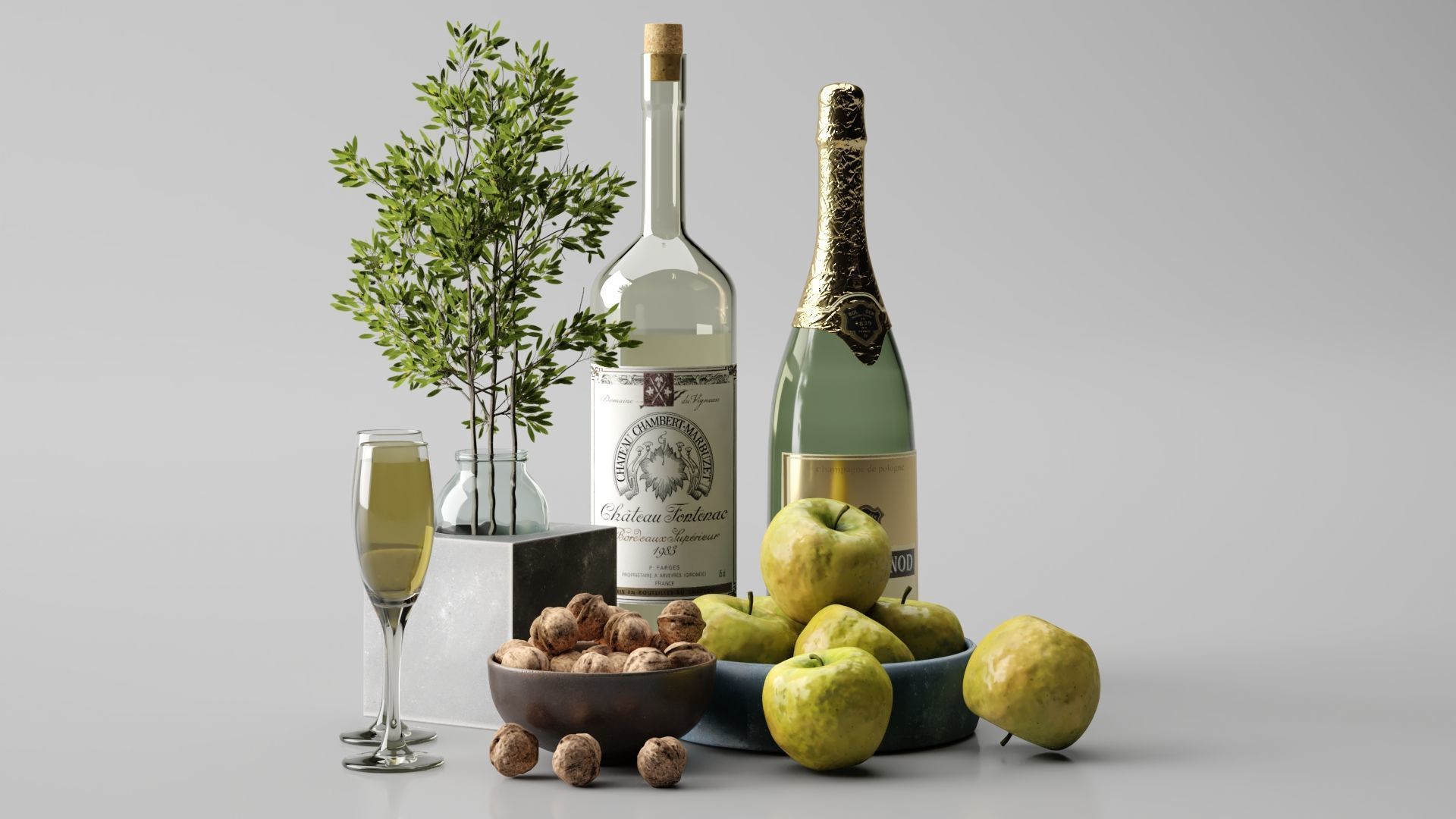 Apple Fruit Set 3D model_6