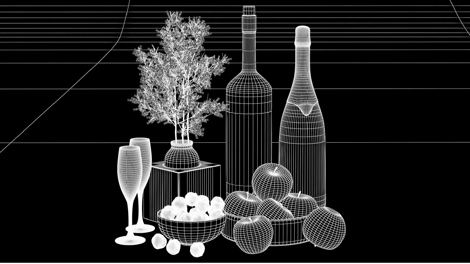 Apple Fruit Set 3D model_8