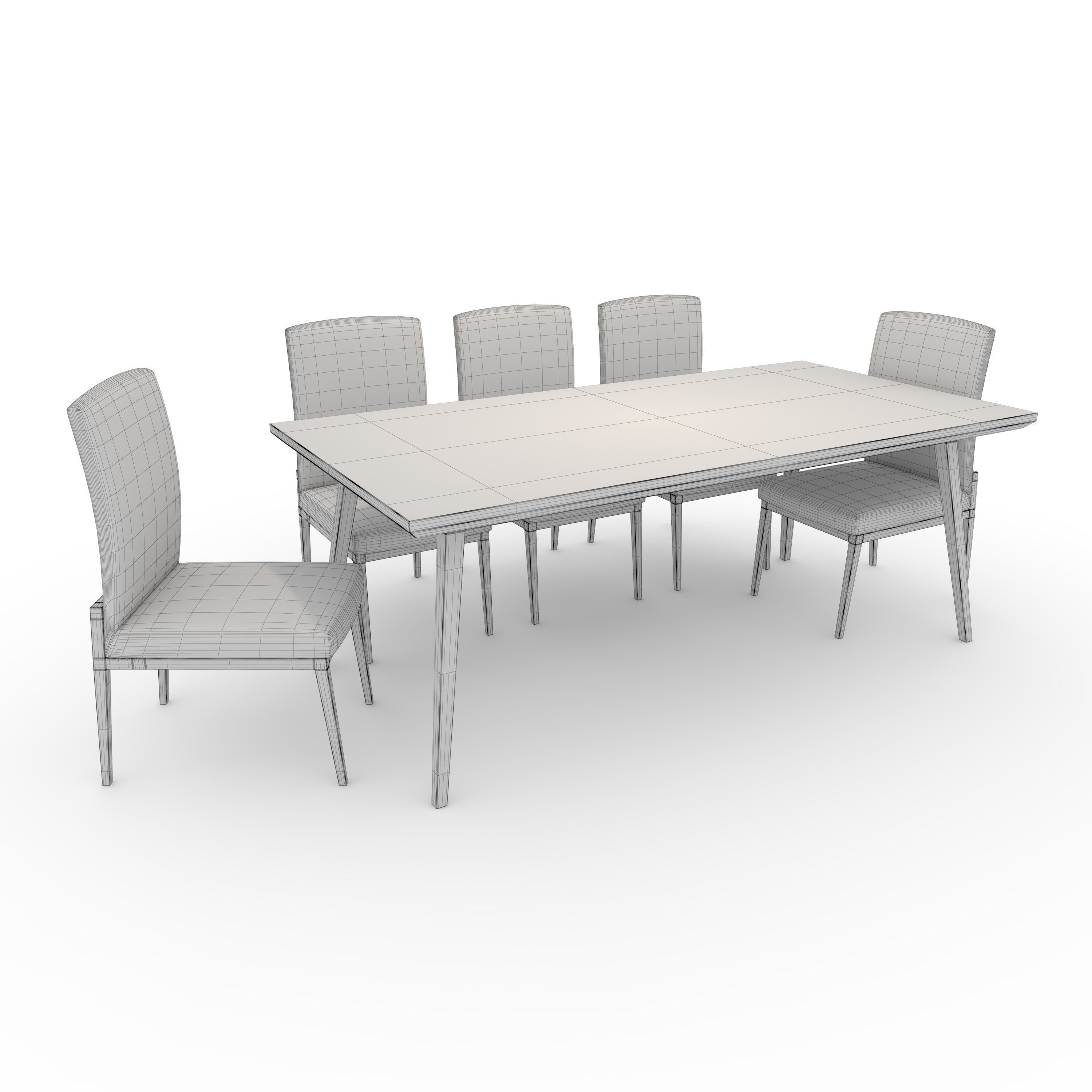 Dining Set 1 3D model_1