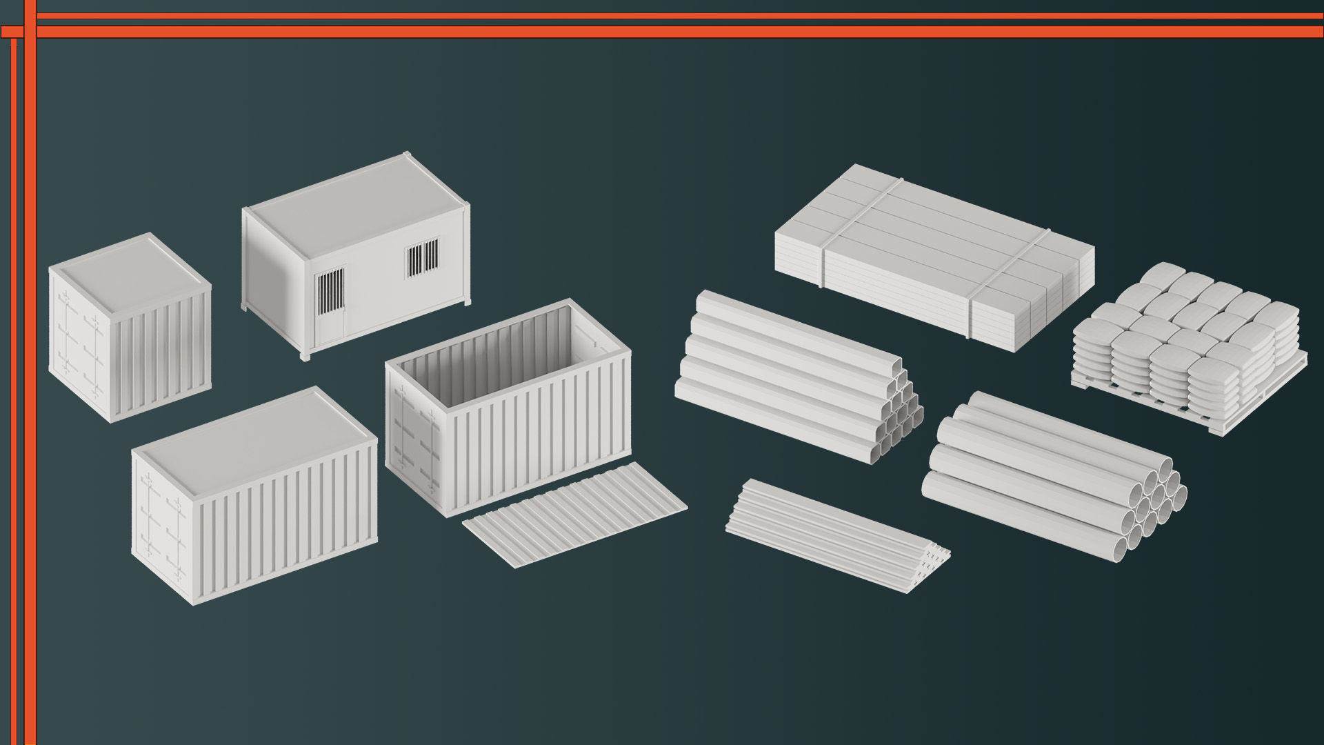 Low Poly Factory Equipment 3D model_5