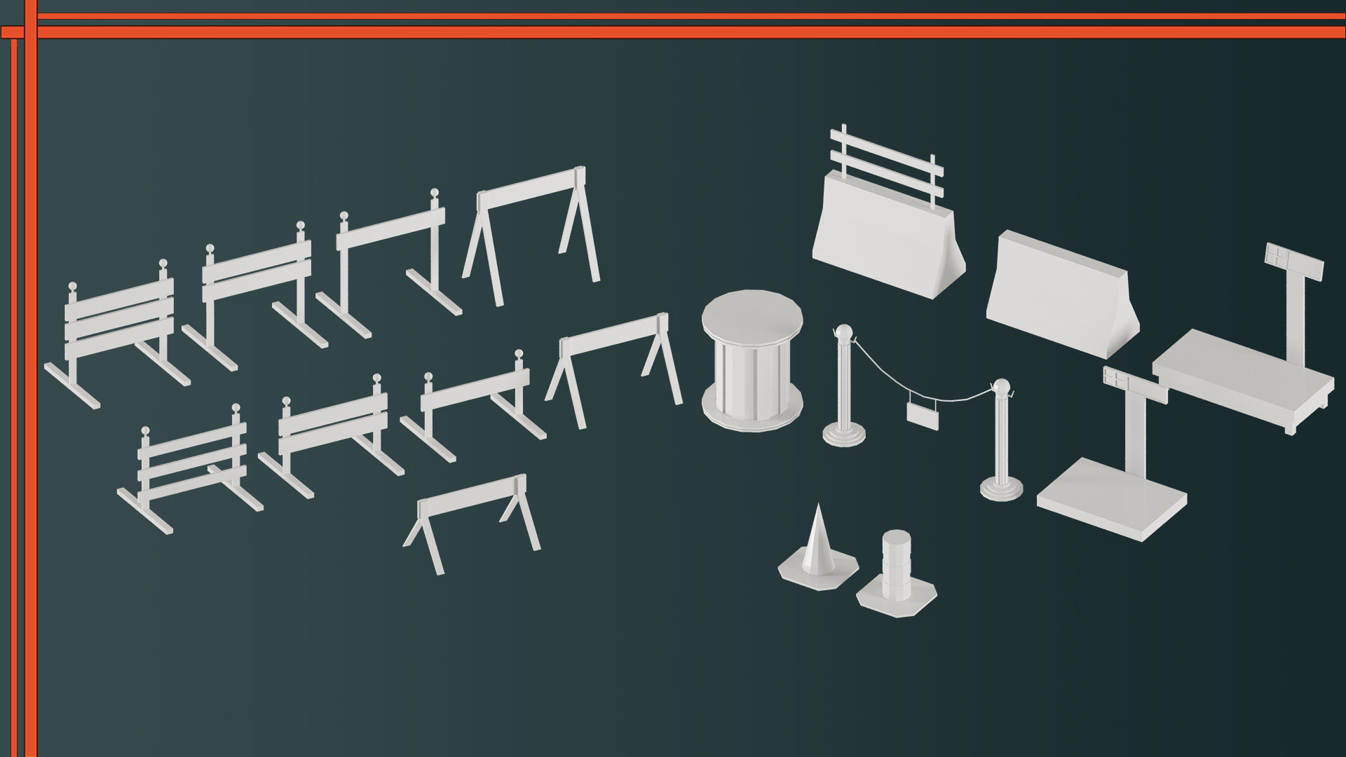 Low Poly Factory Equipment 3D model_4