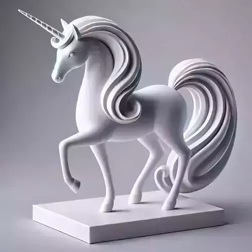 Minimalist Unicorn Statue Abstract 