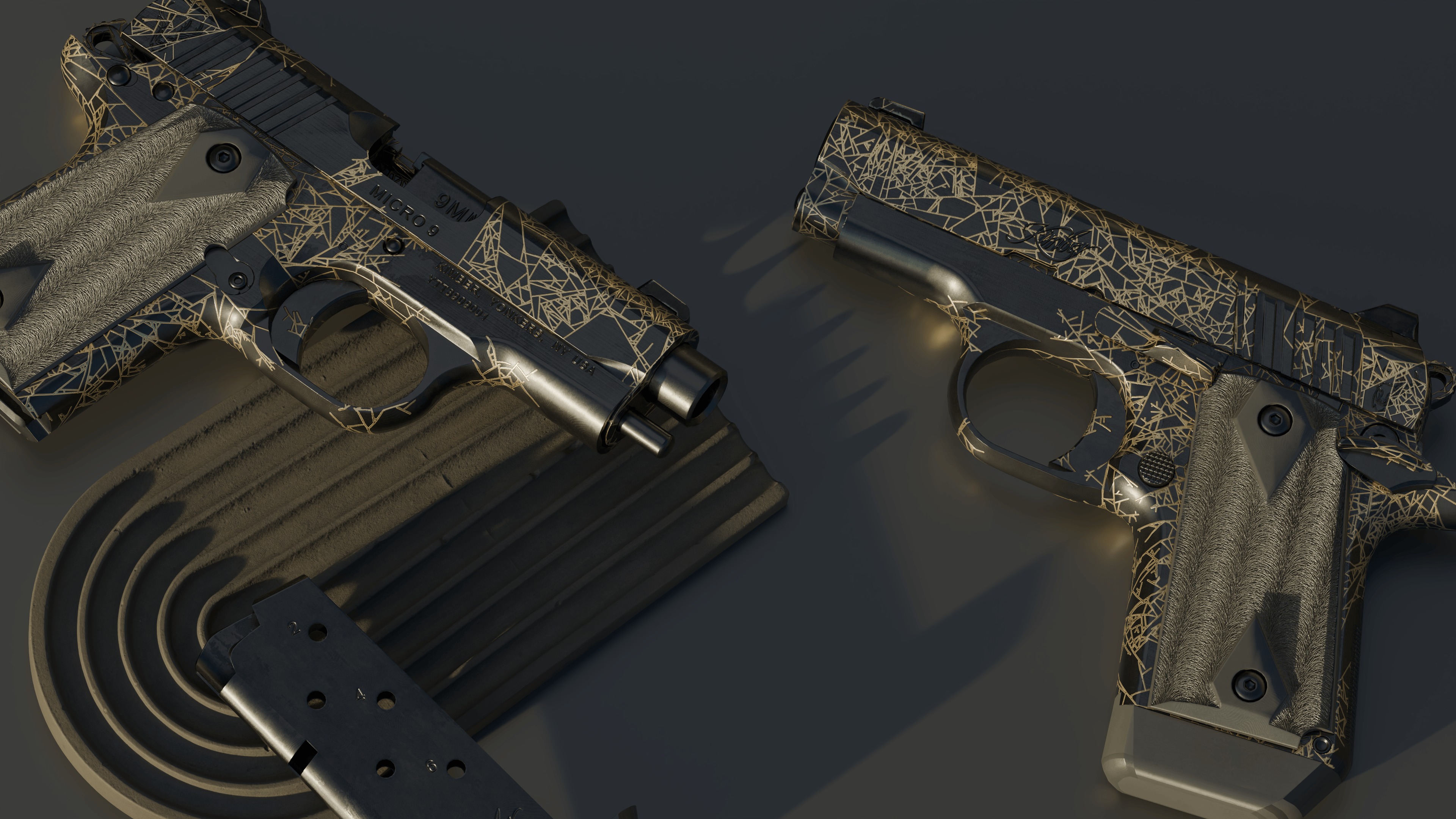 Kimber 9 pistol Full Set Low-poly 3D model_8