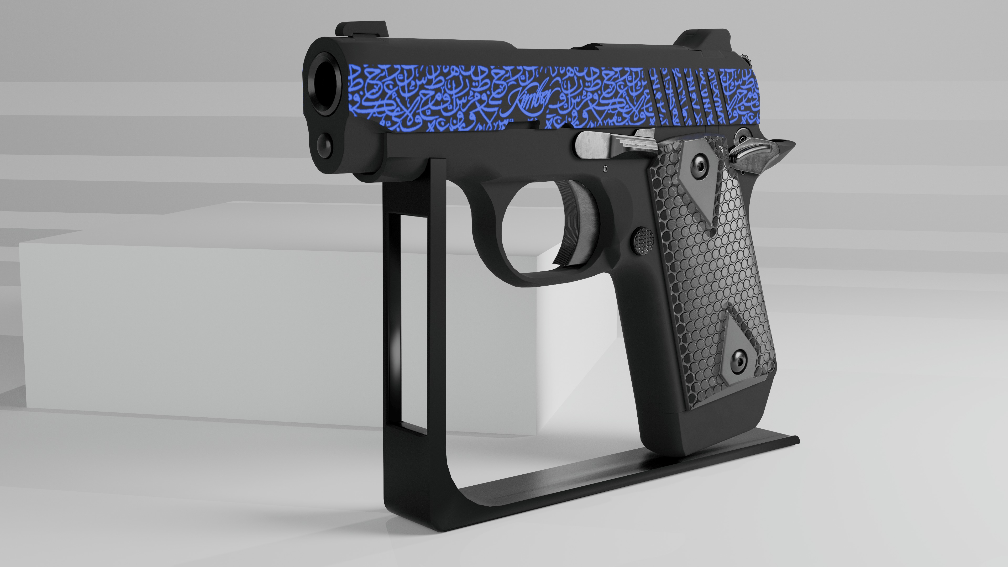 Kimber 9 pistol Full Set Low-poly 3D model_5