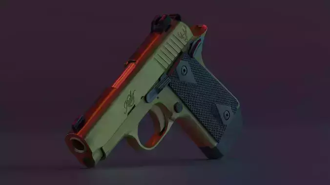 Kimber 9 pistol Full Set Low-poly 3D model
