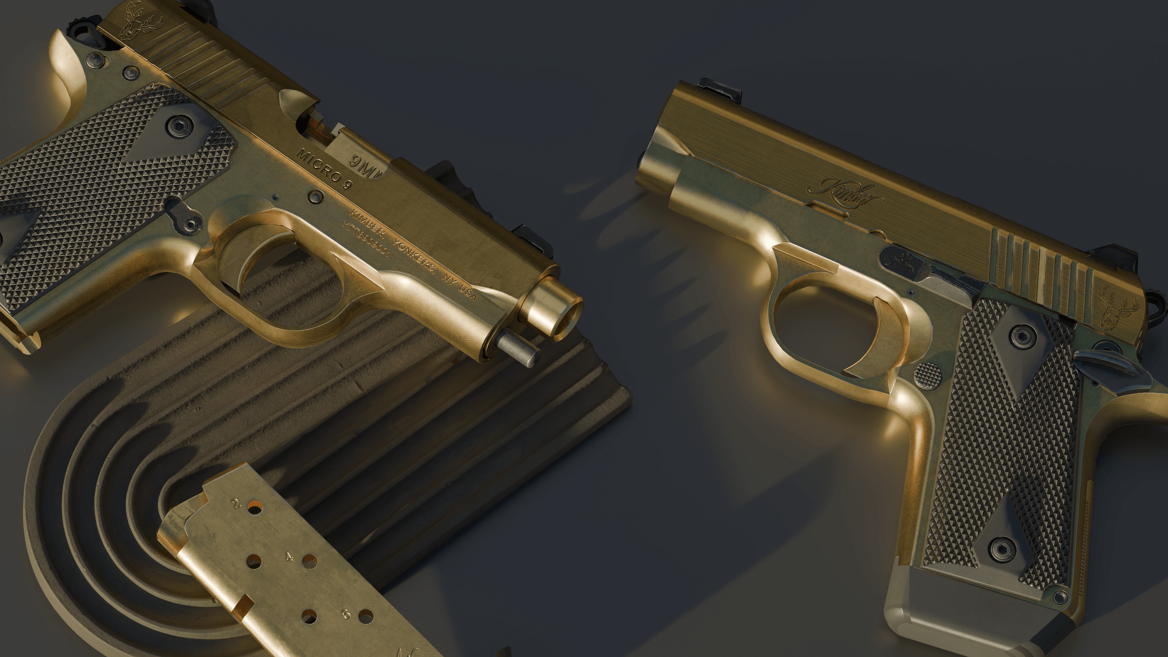 Kimber 9 pistol Full Set Low-poly 3D model_4