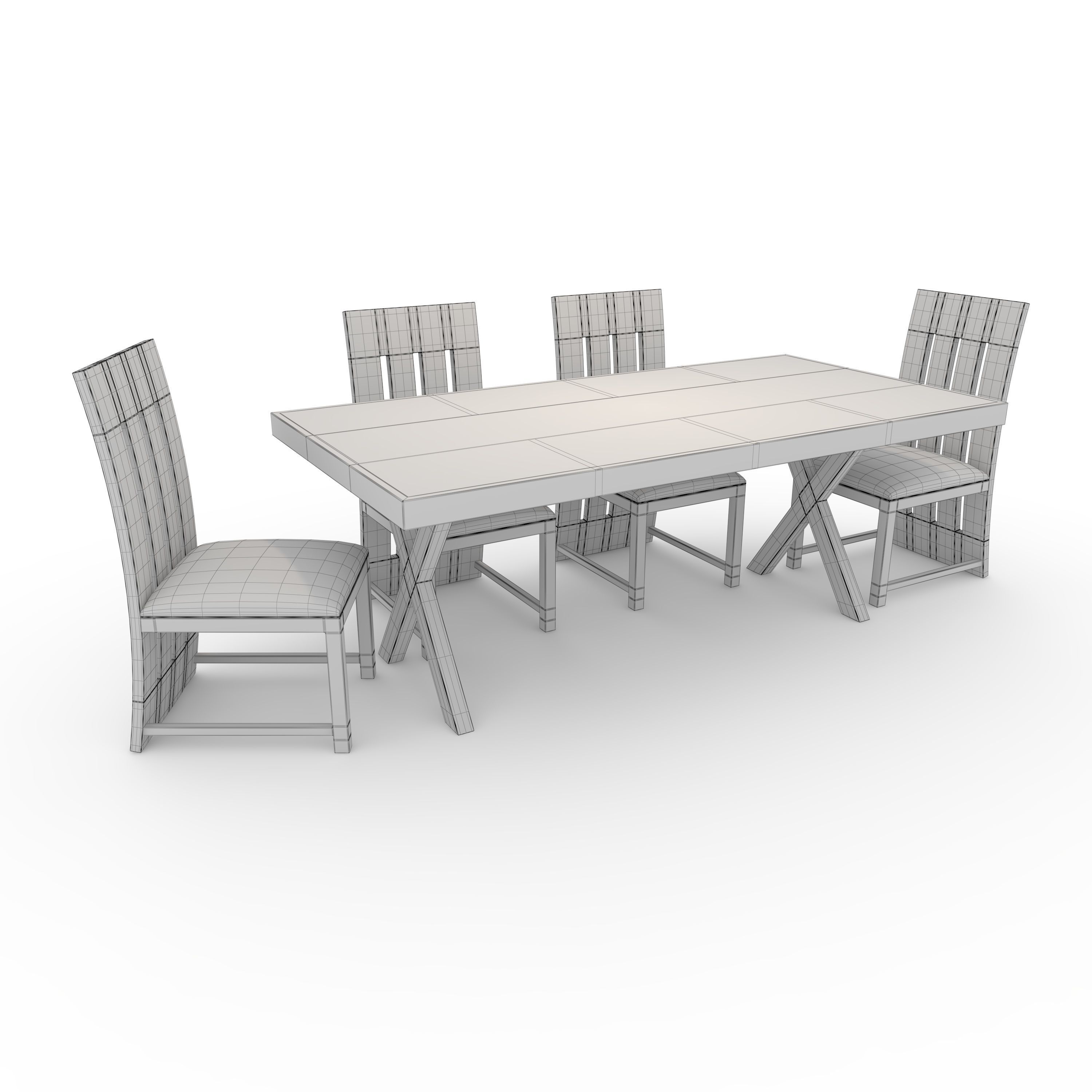 Dining Set 2 3D model_1