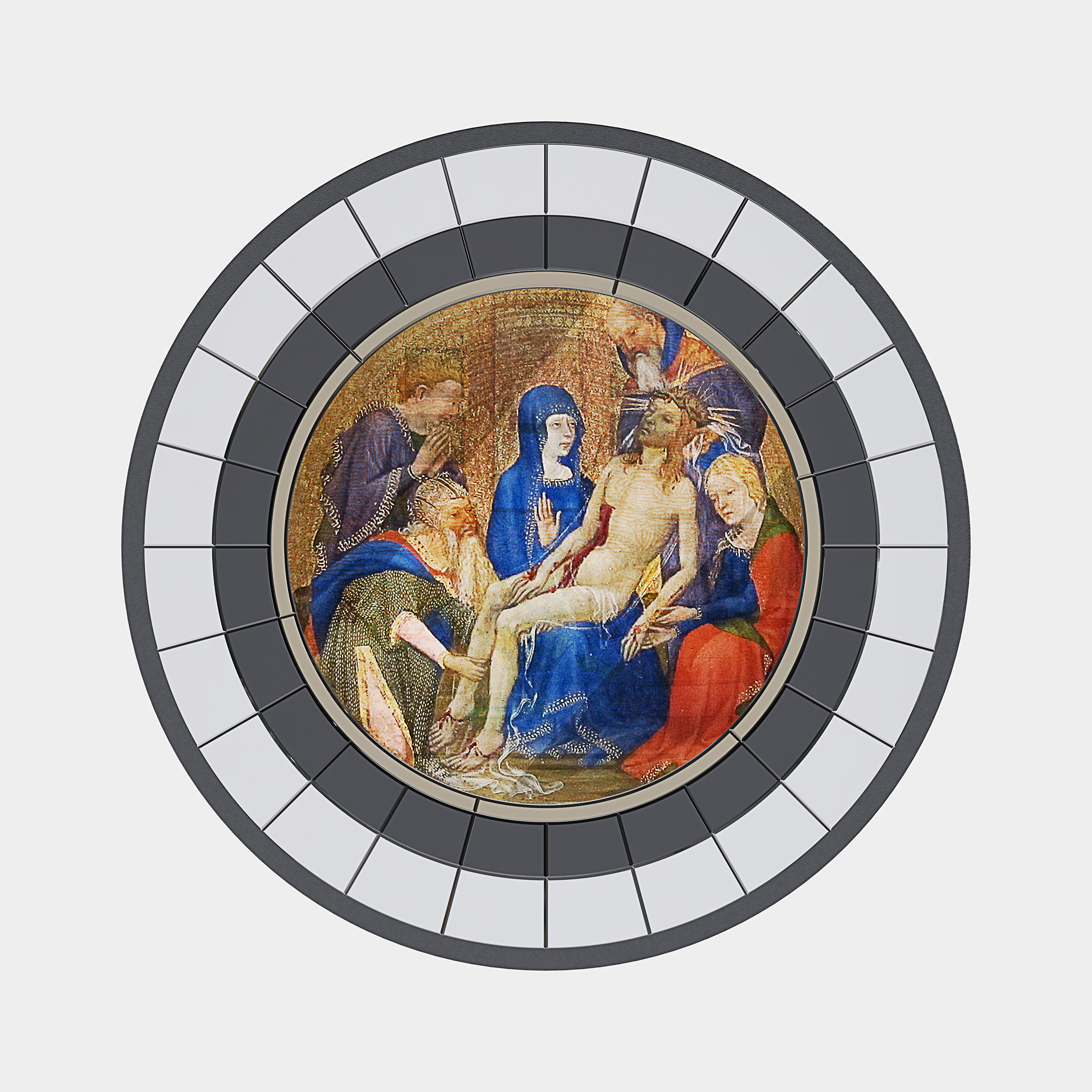 Romance Round Picture Frame Mirror 3D model_7