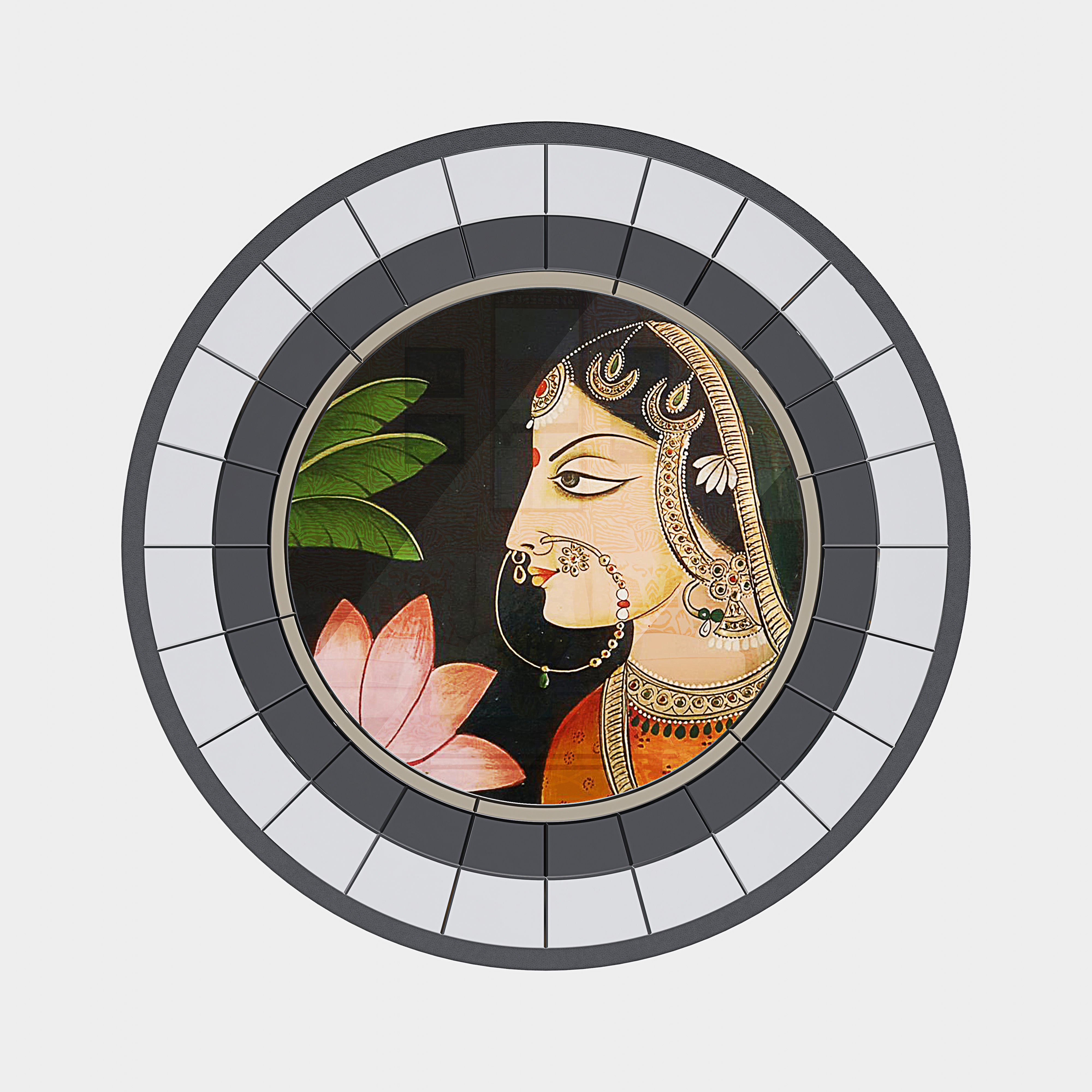 Romance Round Picture Frame Mirror 3D model_6