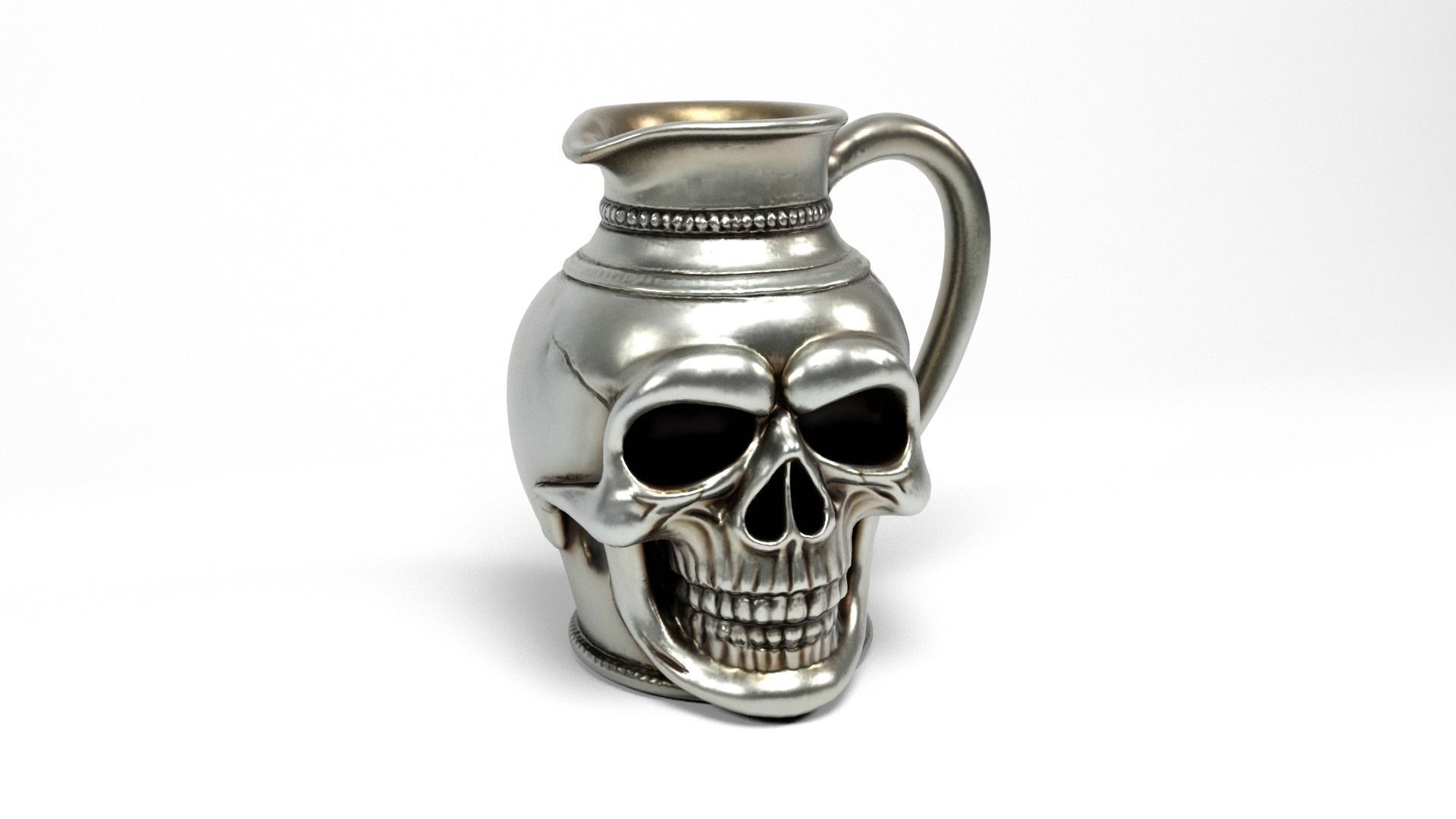 Skull jug Low-poly 3D model_7