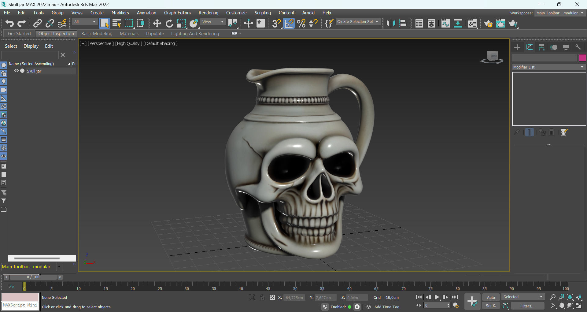 Skull jug Low-poly 3D model_10