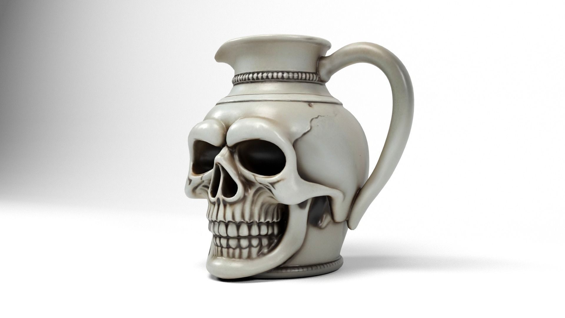 Skull jug Low-poly 3D model_3