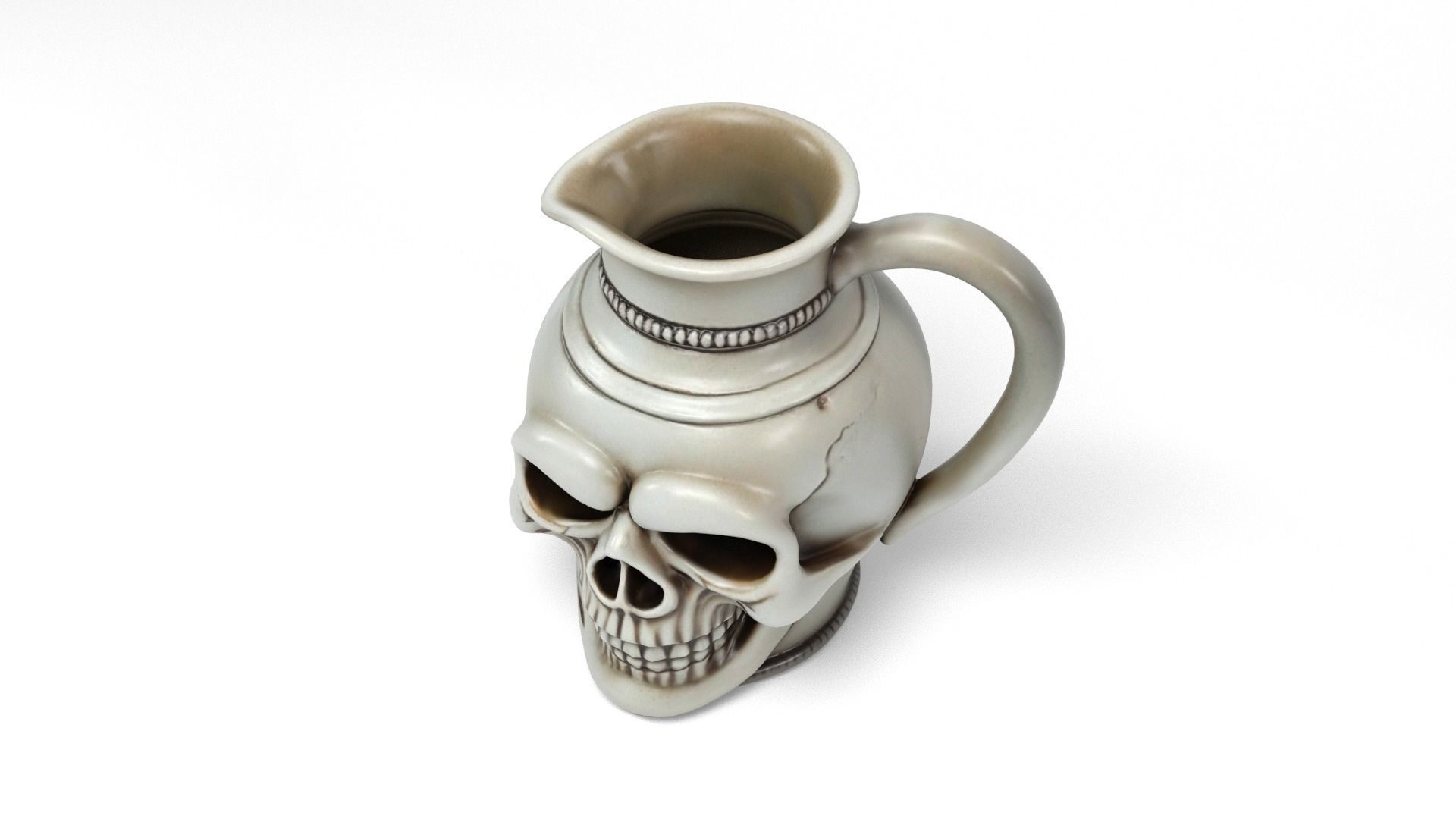 Skull jug Low-poly 3D model_4