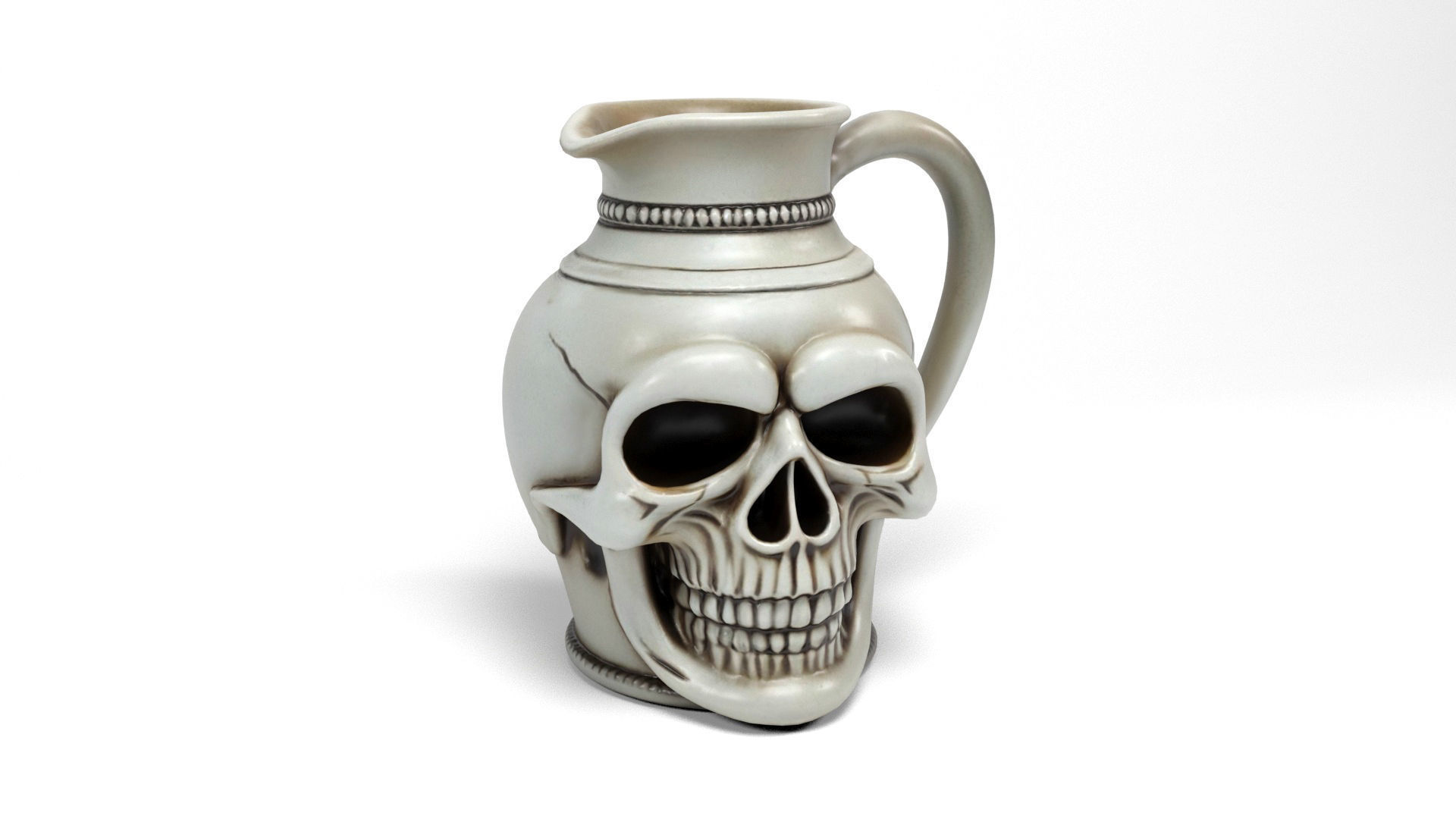 Skull jug Low-poly 3D model_1