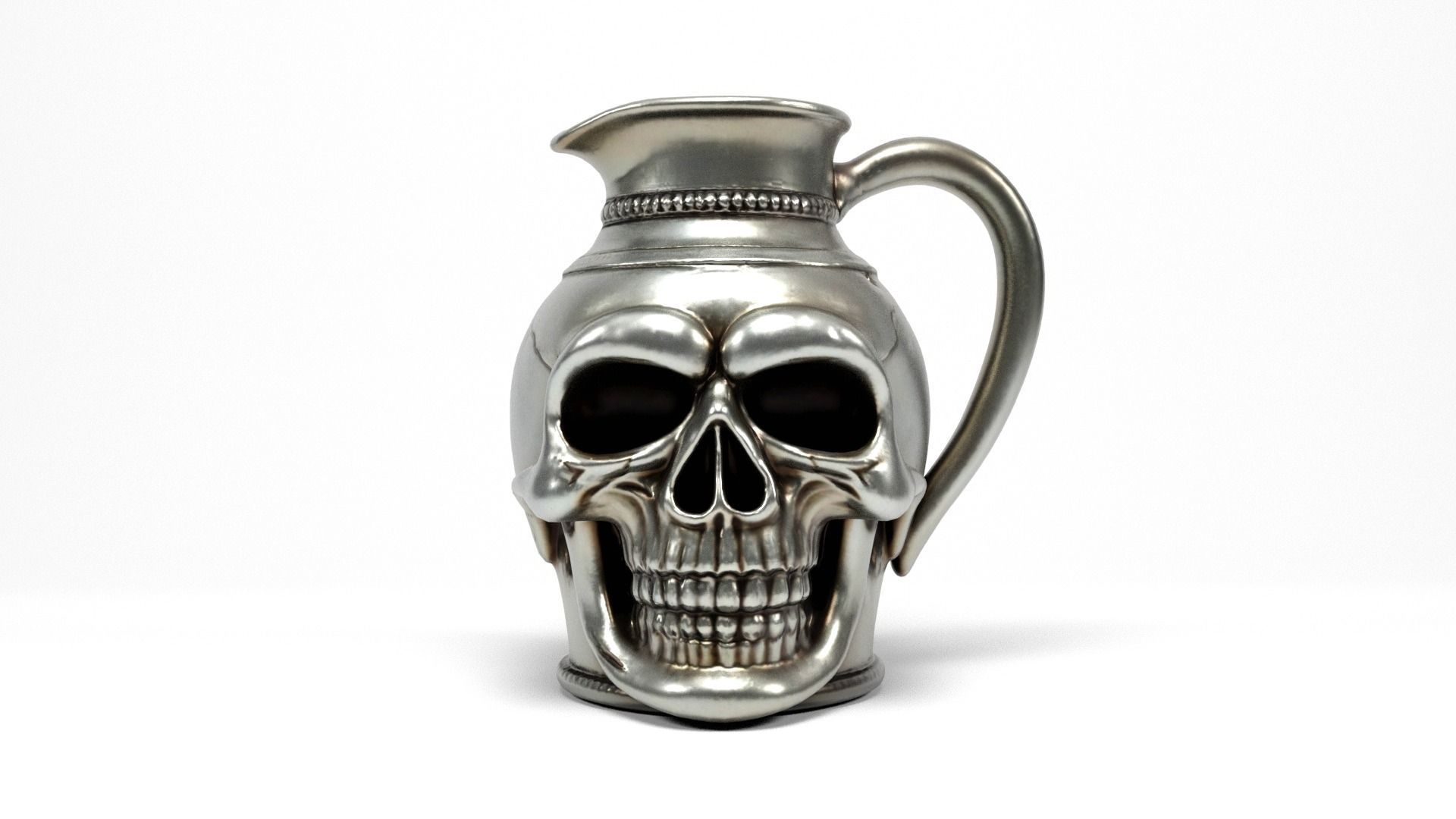 Skull jug Low-poly 3D model_8