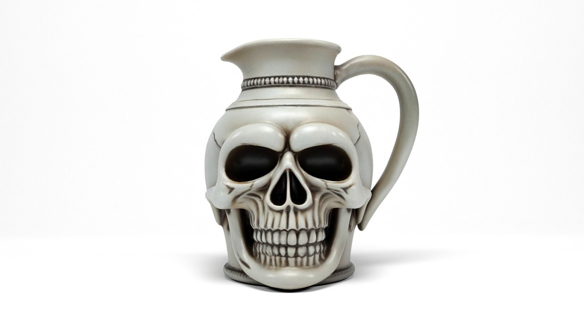 Skull jug Low-poly 3D model_2