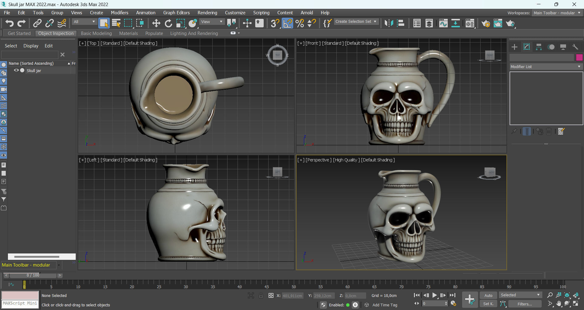 Skull jug Low-poly 3D model_9