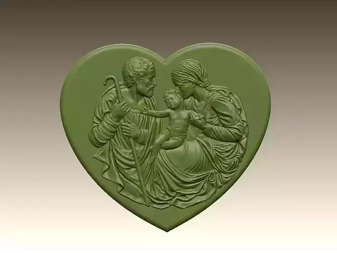Holy Family Relief  Heart Shaped