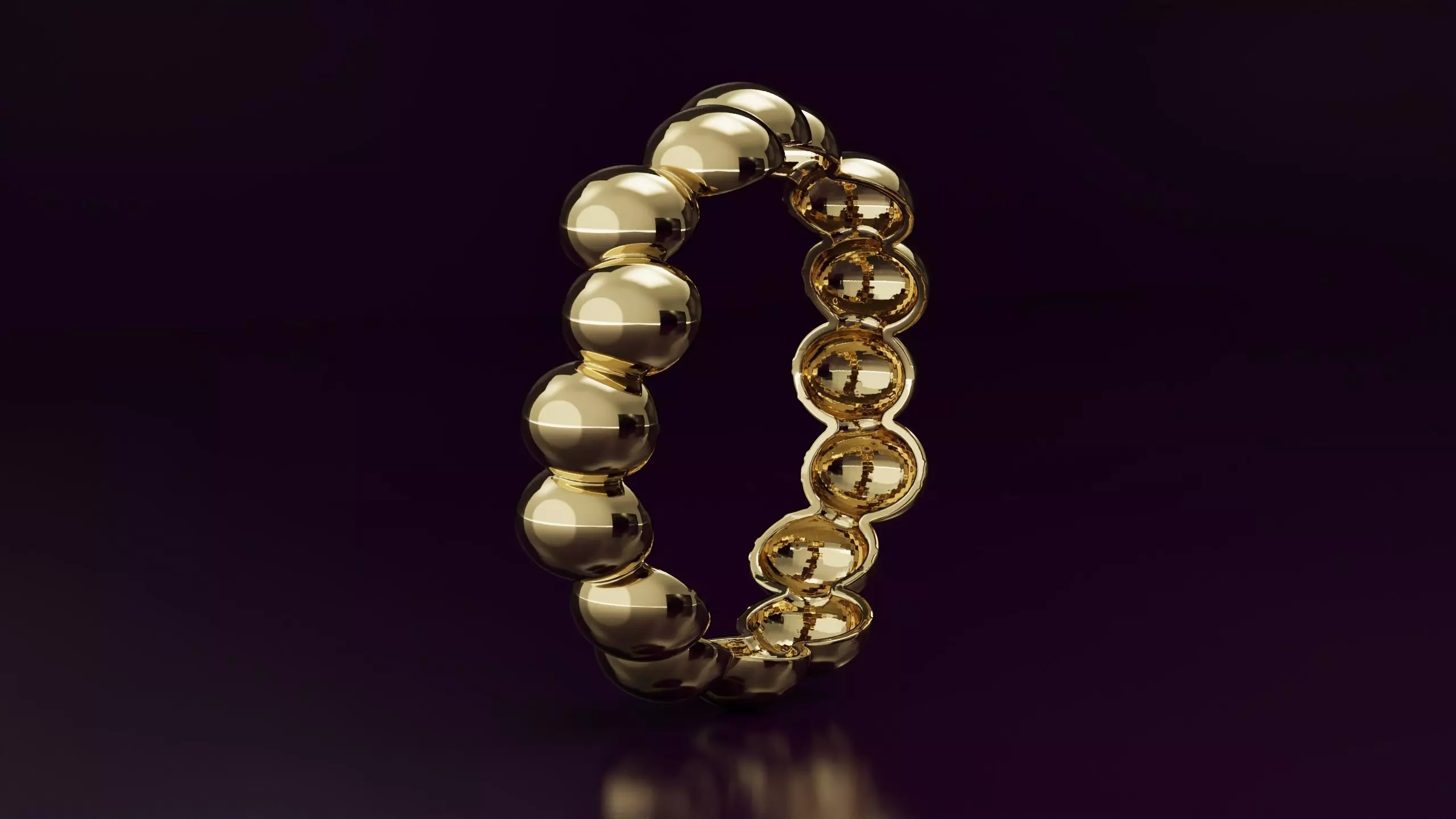 free form bead band Ring N07 3D print model_0