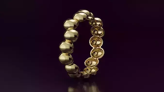 free form bead band Ring N07 3D print model