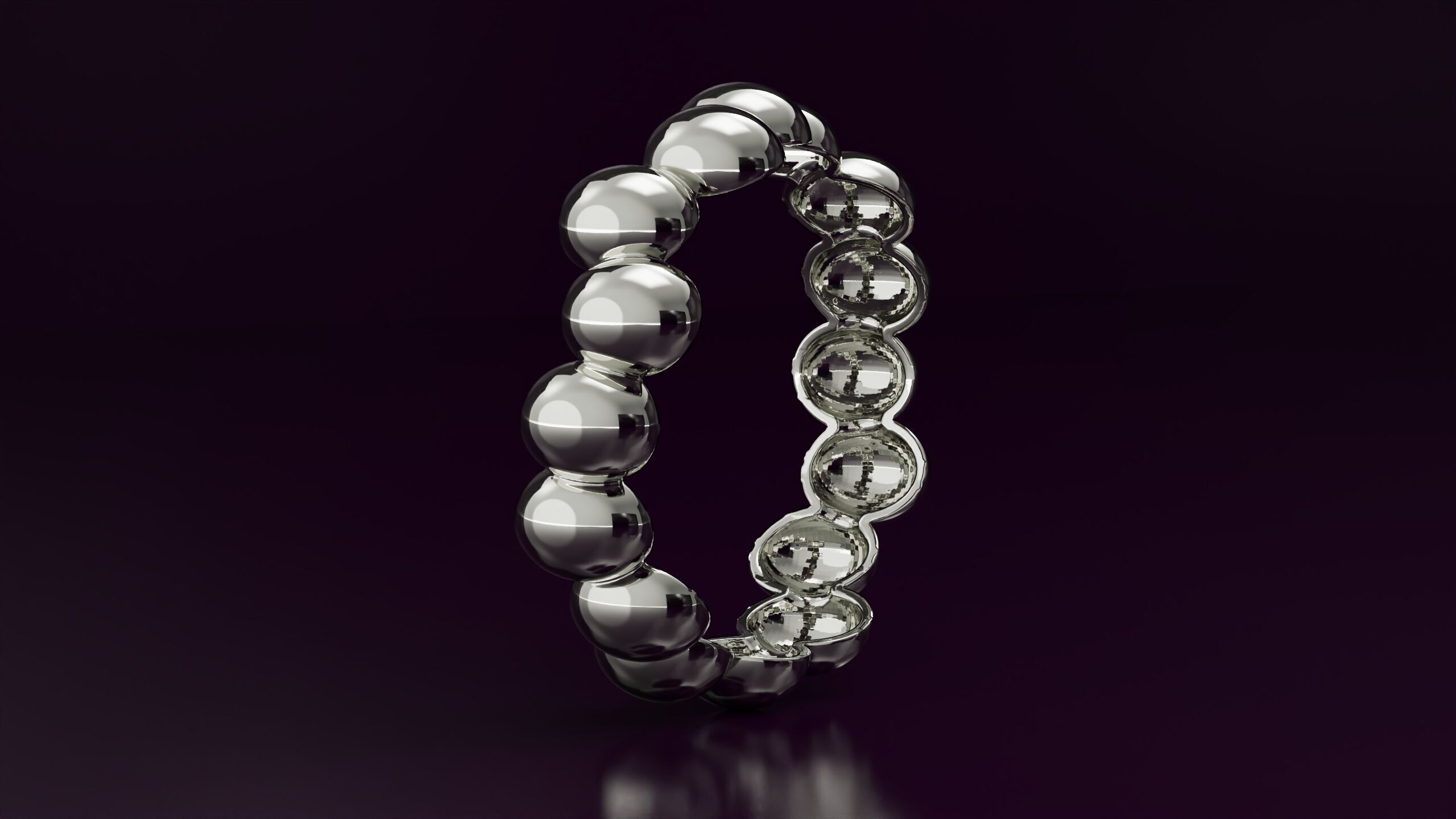 free form bead band Ring N07 3D print model_1
