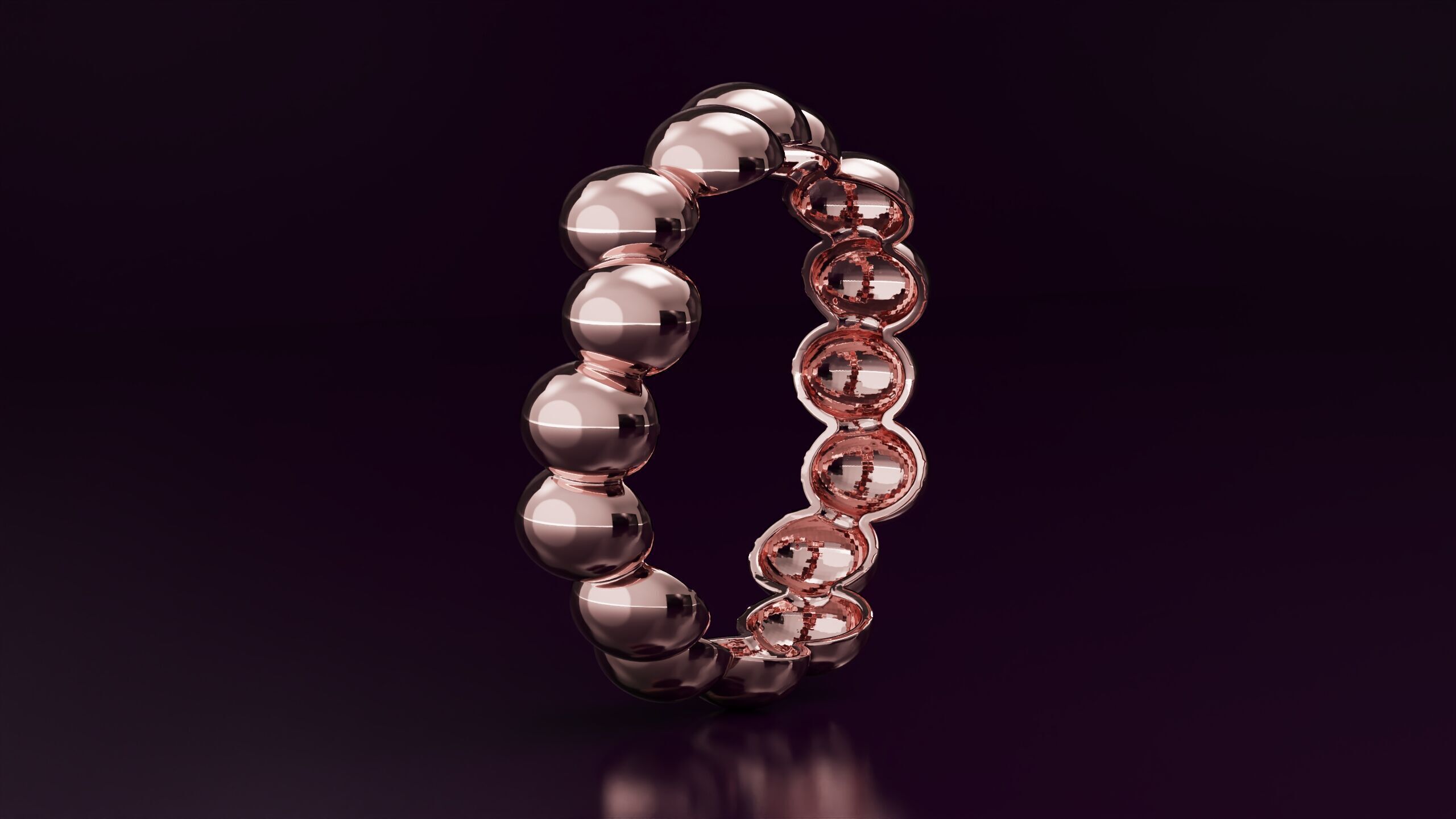 free form bead band Ring N07 3D print model_2