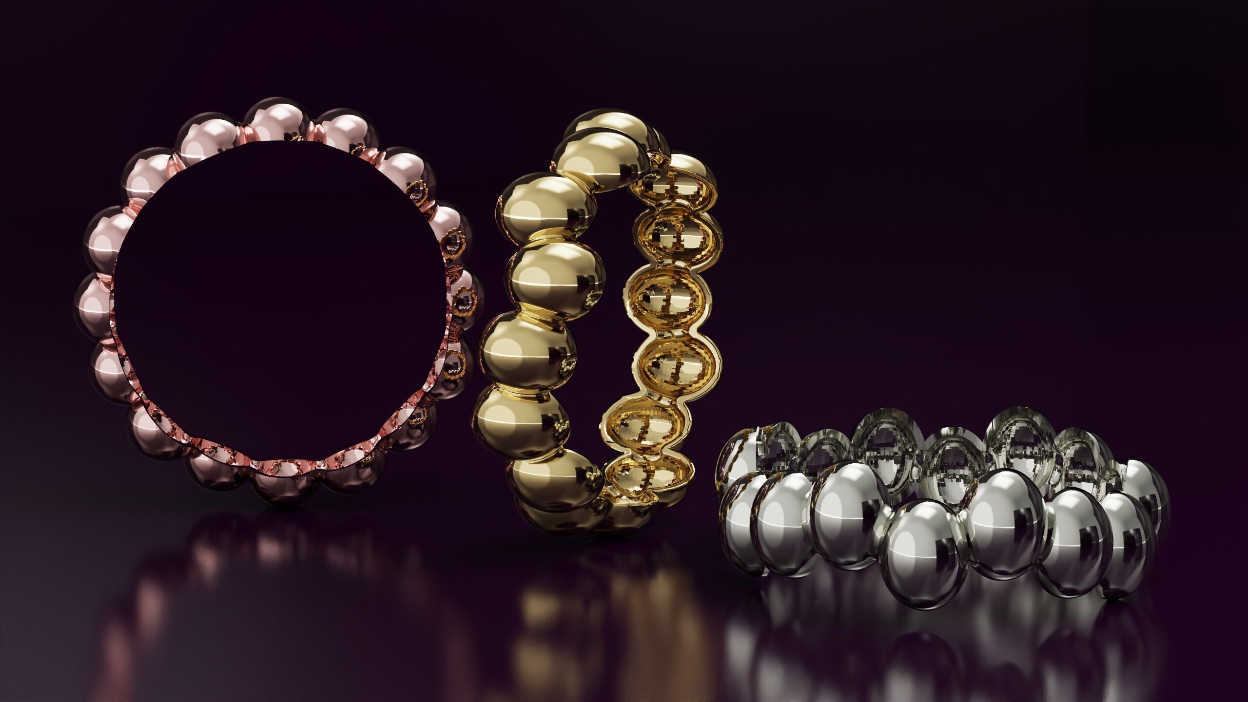 free form bead band Ring N07 3D print model_3