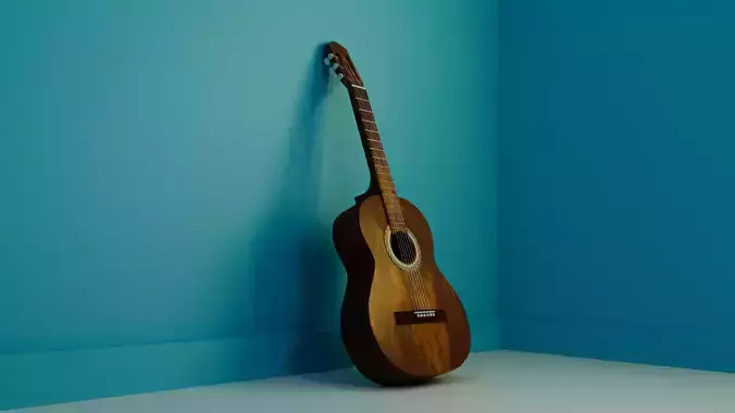 Game-Ready Medium Poly Guitar Model