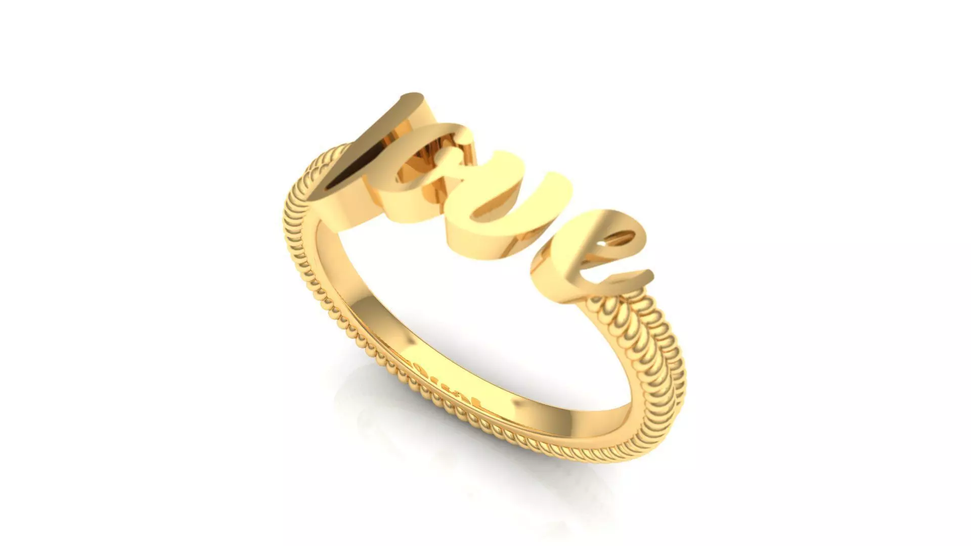 Rings solid no stone with text love 2025 3D print model