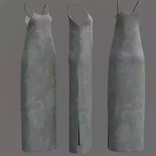 3D Female sleeveless dress - Double slit dress 