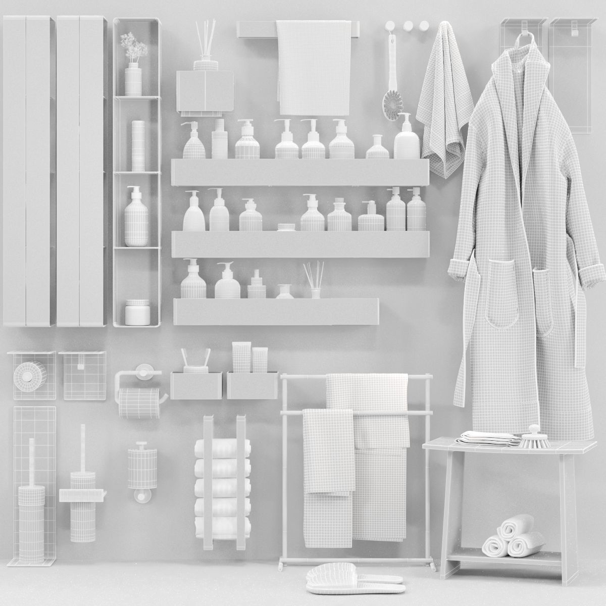 Bathroom set-rexa with Tezza 3D model_4