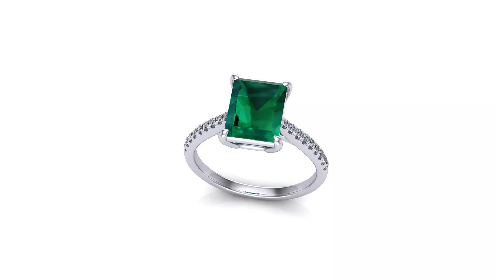 emerald ring 3D print model