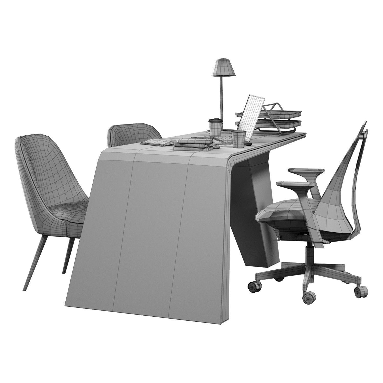 Office Desk 3D model_3
