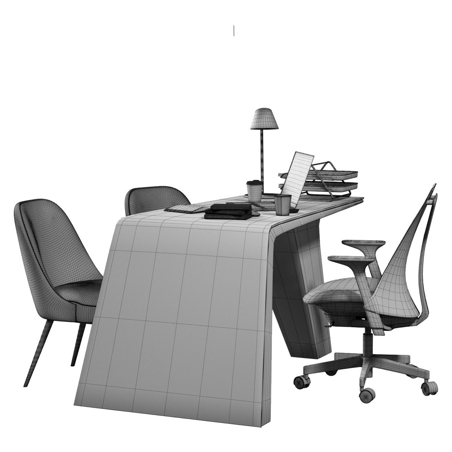 Office Desk 3D model_4