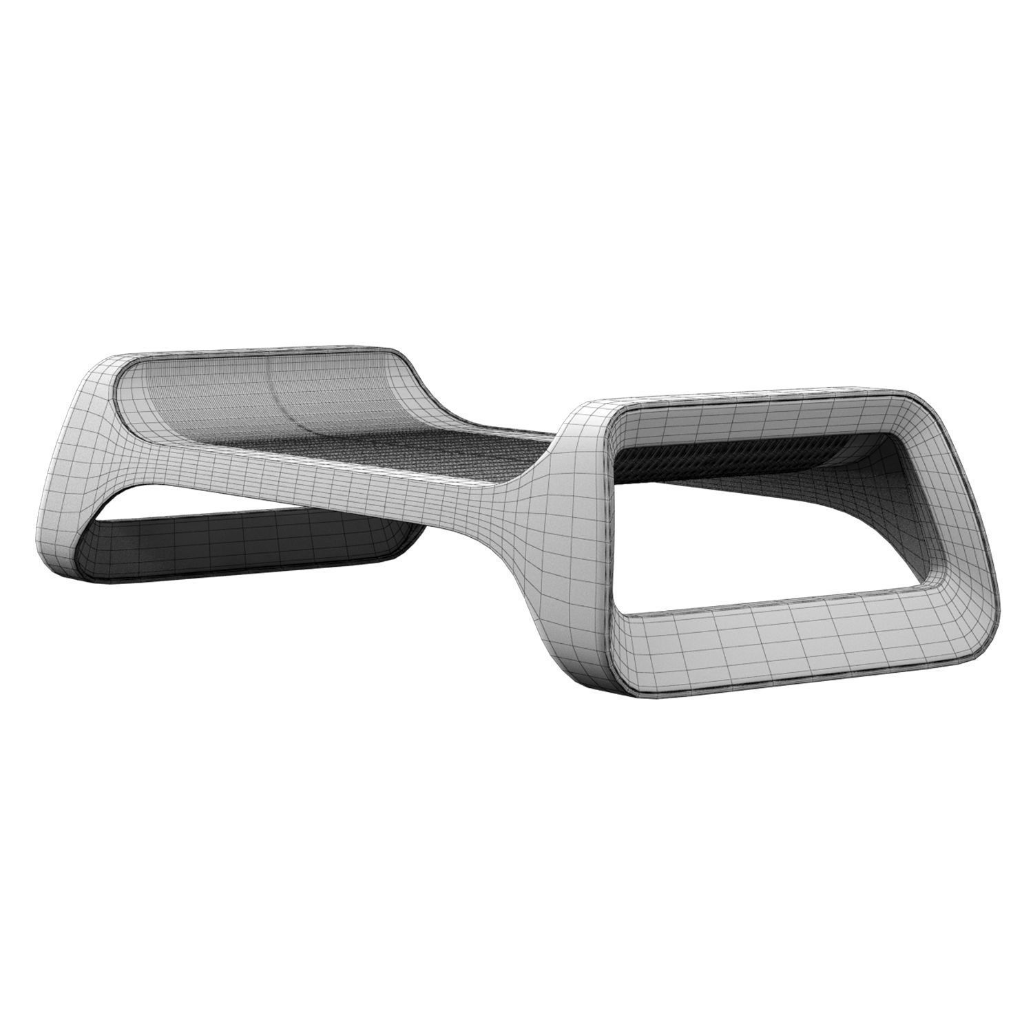 Futuristic Bench Low-poly 3D model_4