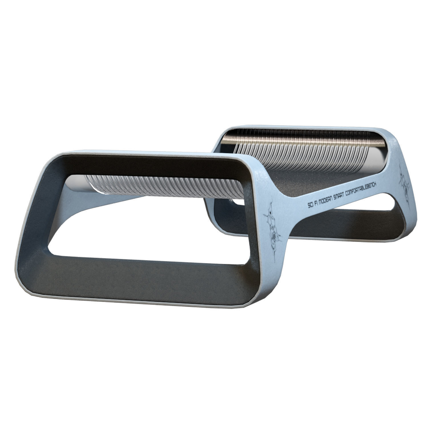 Futuristic Bench Low-poly 3D model_1