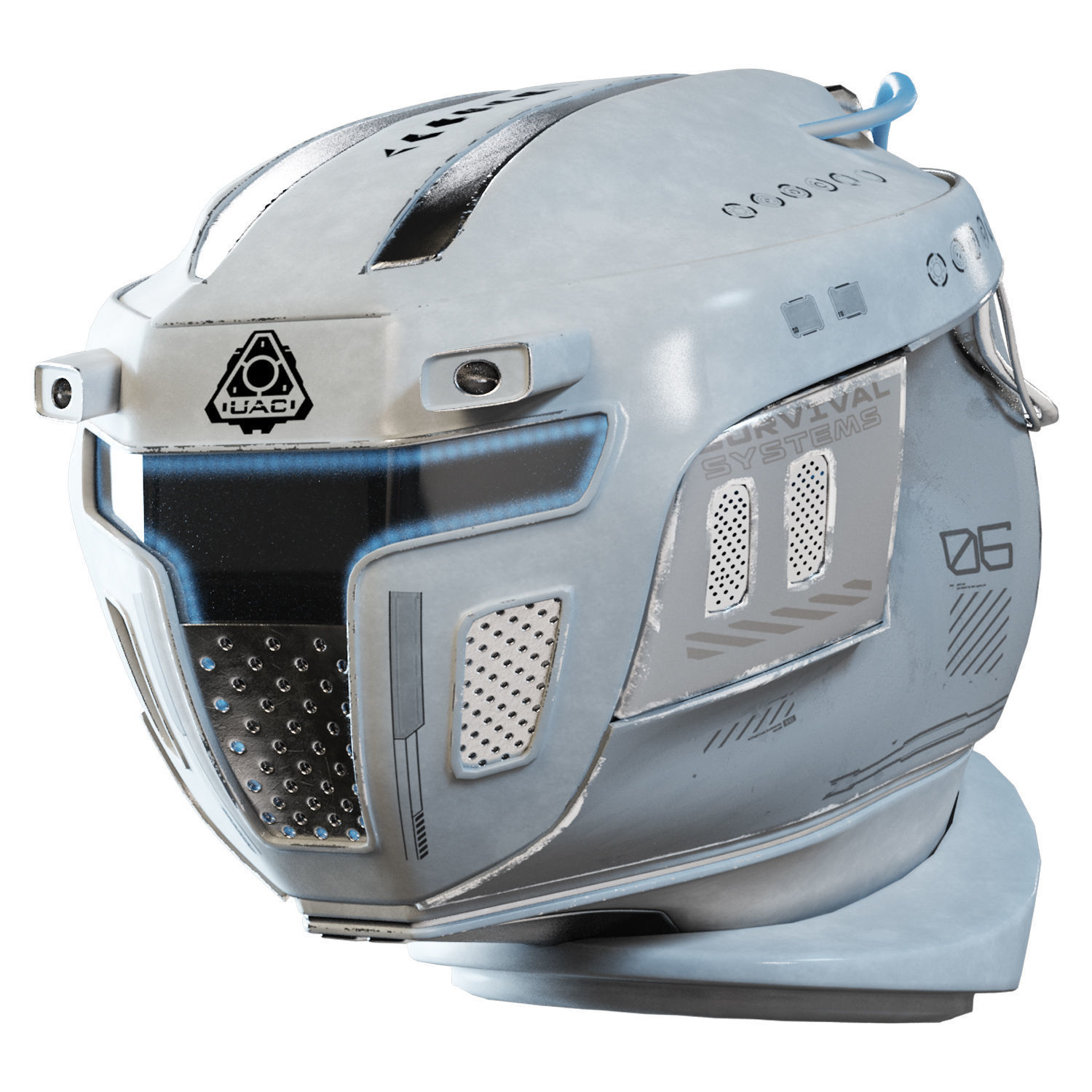 Futuristic Humanoid Robot Low-poly 3D model_2