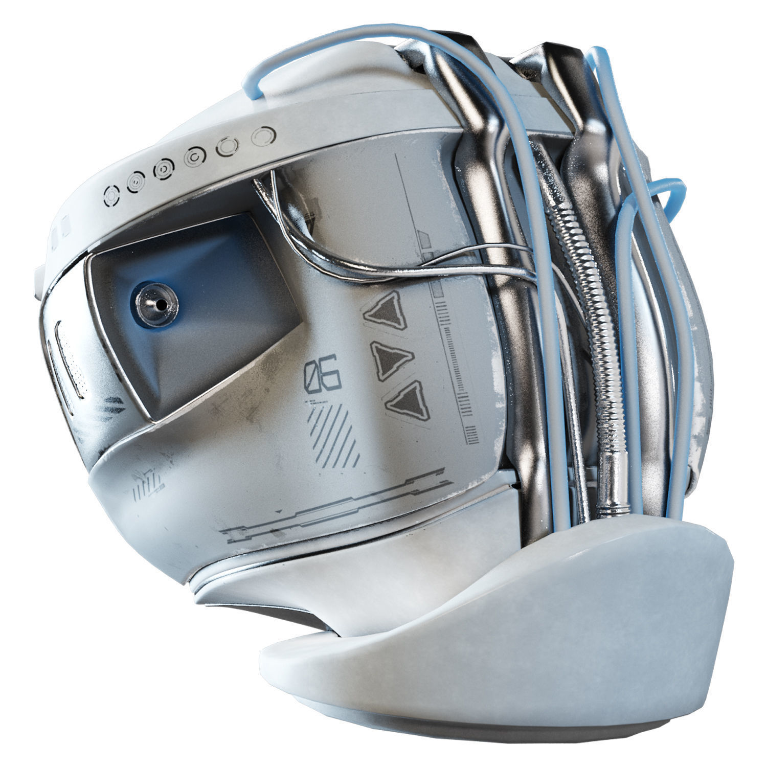 Futuristic Humanoid Robot Low-poly 3D model_3