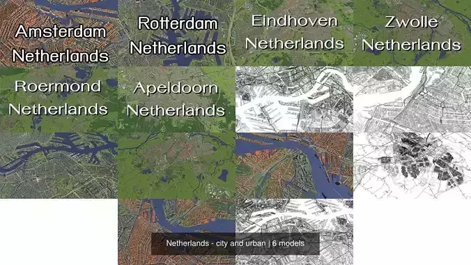 Netherlands - city and urban 3D Model Collection