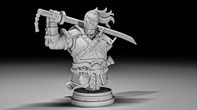 Bust  Suke Wandering Sword 3D print model