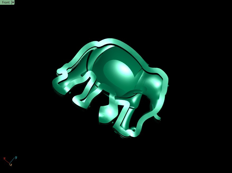 3D Elephant Hollow Model Printable Zbrush Sculpture model 3D print model_4